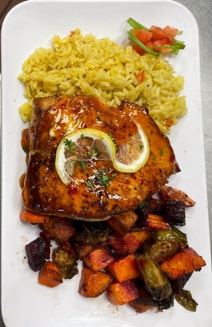 Pan Seared Atlantic Salmon Plate.